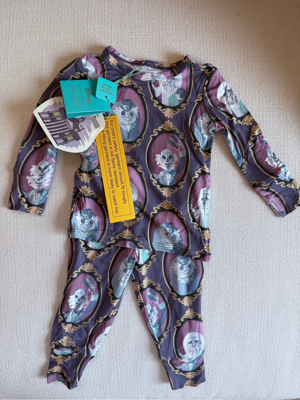 NWT Posh Peanut Disney Haunted Mansion Bamboo 2-Piece Pajamas Set 6-12 months